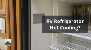 RV absorption refrigerator interior with the Dometic/Norcold data plate visible - RV refrigerator not cooling troubleshooting