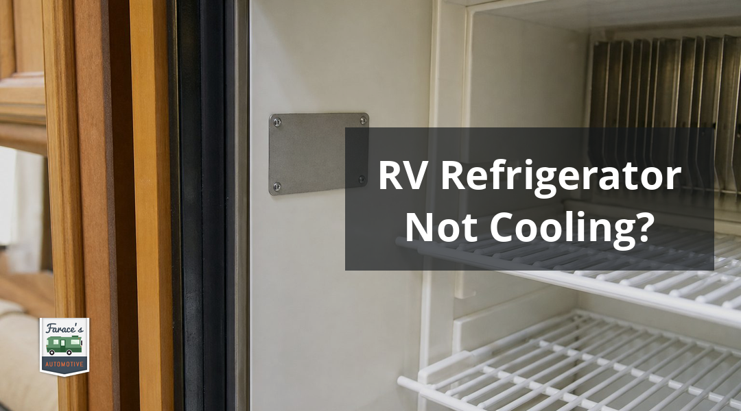 RV absorption refrigerator interior with the Dometic/Norcold data plate visible - RV refrigerator not cooling troubleshooting